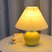 1-Light Table Lights Contemporary Style Cone Shape Fabric Nightstand Lamps
