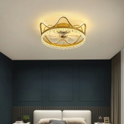 Round Flush Mount Lighting Modern Style Metal 2-Lights Flush Ceiling Light Fixture in Gold