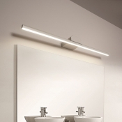 Mid Century Modern White Light Rectangle Vanity Light Fixtures Metal and Acrylic Led Vanity Light Strip