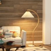 1-Light Arched Floor Lmap Modernism Style Geometric Shape Fabric Floor Lights