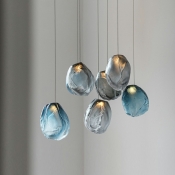 Diamond Pendant Lighting Modern Style Glass 1-Light Drop Pendant in Blue