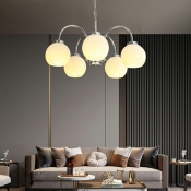 3-Light Chandelier Lamp Modernist Style Ball Shape Metal Pendant Lights