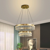 1-Light Hanging Lamps Modernist Style Round Shape Metal Suspension Light