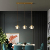 3-Light Hanging Ceiling Light Modernist Style Ball Shape Metal Down Lighting