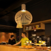 Wood 1 Light Hanging Light Fixtures Modern Pendant Lighting for Dinning Room
