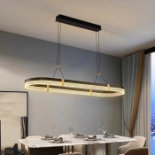 1 Light Contemporary Island Lighting Oval Acrylic Island Lights for Dining Room