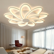 Simple Style Flush Ceiling Lights Flower-Shape Modern Flush Mount Lights in White
