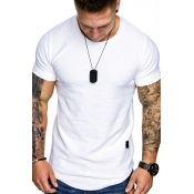 Modern Plain T-Shirt Short Sleeve Crew Neck Regular Fit T-Shirt for Men
