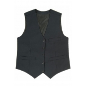 Men Classic Suit Vest Plain Single-Breasted Pocket Detail V-Neck Relaxed Fit Suit Vest