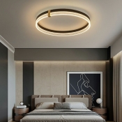LED Contemporary Ceiling Light Simple Nordic Pendant Light Fixture for Living Room in Black