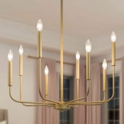Metal Chandelier Lamp Candle Shaped Chandelier Light for Dining Room