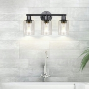 Industrial Glass Vanity Lighting Fixtures Vintage Flush Mount Wall Sconce for Bathroom