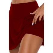 Girls Basic Skirt Pure Color Mini Faux Twinset Panel Skirt