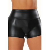 Sexy Womens Shorts Whole Colored Elastic Waist Mid Rise Skinny Hot Leather Pants