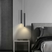 1-Light Pendant Lighting Contemporary Style Tube Shape Metal Hanging Lamps