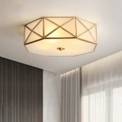 4-Light Flush Mount Light Fixture Traditional Style Geometric Shape Metal Ceiling Mounted Lights
