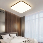 Acrylic Shade Flush Mount Ceiling Light Fixture Wooden LED Flush Mount Lighting