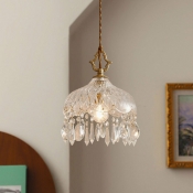 1-Light Hanging Ceiling Lights Minimalist Style Dome Shape Metal Suspension Pendant
