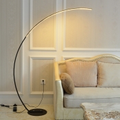 Contemporary Floor Lamp 1 Light Curve Black Floor Lamp for Bedroom