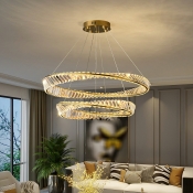 Multilayers Light Luxury Chandelier Crystal LED Suspension Light for Living Room