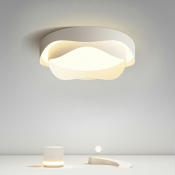1 Light Flush Light Fixtures Simplistic Style Circle Shape Metal Ceiling Mounted Lights