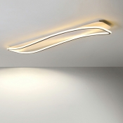 1 Light Flush Light Fixtures Minimalist Style Rectangle Shape Metal Ceiling Mounted Lights