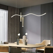 Nordic Creative Line Island Lamp Modern Minimalist LED Island Lamp with Spotlight