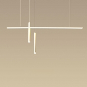 3-Light Ceiling Pendant Lamp Modern Style Linear Shape Metal Hanging Light Kit