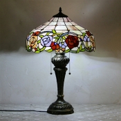 Tiffany Dome Shaped Table Lamp Stained Glass 24.8