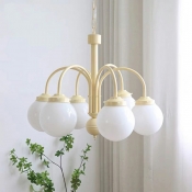 6 Light Pendant Lighting Simple Style Ball Shape Metal Hanging Ceiling Light