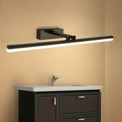 Minimalism Vanity Wall Light Fixtures Black LED Linear for Bathroom