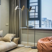 1 Light Minimalistic Style Tube Shape Metal Standing Floor Lights for Living Room