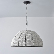 Traditional Dome Chandelier Lighting Fixtures Wood for Living Room
