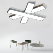3 Lights Modern Style Rectangle Shape Metal Flush Mount Ceiling Light Fixtures