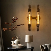 Industrial Style Creative Water Pipe Wall Lamp in Bronze for Restaurant and Bar