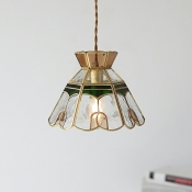 French Retro Full Copper Pendant Lamp for Bedroom and Living Room