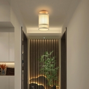 Minimalism Flush Mount Ceiling Light Fixtures Wood Drum for Living Room