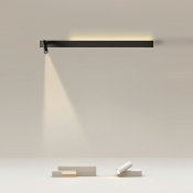 Minimalism Flush Mount Wall Sconce Metal LED Black Linear for Living Room