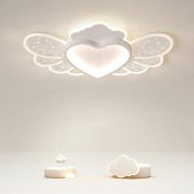 2 Lights Kids Style Heart Shape Metal Ceiling Flush Mount Light