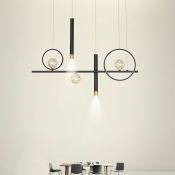 7 Lights Modernist Style Tube Shape Metal Chandelier Light Fixtures