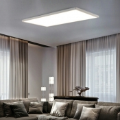 Modern Style Simple Shape 1 Light Metal Flush Ceiling Light in White for Living Room