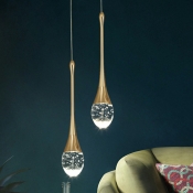 Modern Style Unique Shape Crystal Hanging Ceiling Light for Living Room
