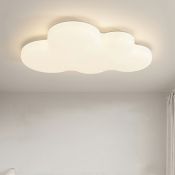 1 Light White Acrylic Cloud Shape Shade Contemporary Flush Mount Lighting