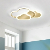 Modern Style Cloud Shape Metal Flush Ceiling Light for Living Room