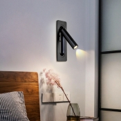 Cylinder Modern Wall Mounted Reading Lights Metal for Bed Room