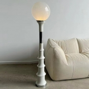 1 Light Contemporary Style Unique Shape Glass Floor Lamp for Bedroom