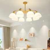 Modern Acrylic Drum Chandelier with Clear Glass Shade and LED Bulbs for Home Use