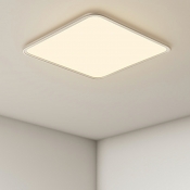 Modern LED Flush Mount Ceiling Light with White Square Acrylic Shade for Residential Use