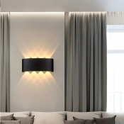 Modern Warm Light Geometric Wall Sconce - Clear Glass Shade - Up & Down Lighting