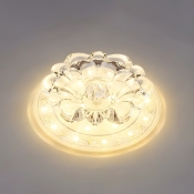 Modern White Glass Crystal Flush Mount Ceiling Light with LED Bulb - Perfect for Residential Use
